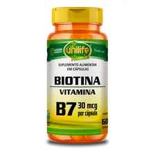 Kit 3 Vitamina B7 Biotina 60 Cápsulas Unilife Sabor Neutro Foto mini  2