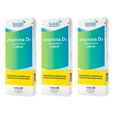 Kit 3 Vitamina D3 1000ui 30 Cápsulas - Biolab Foto  mini 1