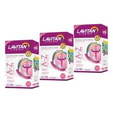 Kit 3 Vitaminas Lavitan A-z Mulher 90 Comprimidos Foto mini 1