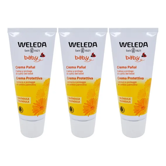 Kit 3 Weleda Creme Para Assaduras Baby CalĂȘndula 75ml Foto 1