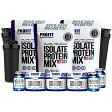 Kit 3 Whey Isolado Profit 900g + 3 Bcaa 3 Creatina 3 Shaker Sabor Banana Com Canela Foto mini 1