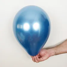 Kit 30 Balão Feliz Aniversário Coração Estrela Bexiga Festa Cor Azul / Prata Foto mini 4