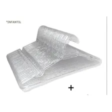 Kit 30 Cabide Acrilico Slim Antideslizante Infantil Transp Foto mini  2