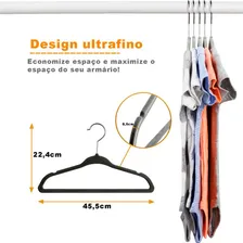 Kit 30 Cabide Veludo Veludo Slim Antideslizante Ultra Fino Foto mini  3