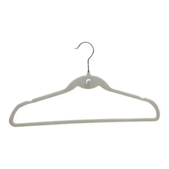 Kit 30 Cabides De Veludo Slim Finos Antideslizantes Cor Nude Foto 1