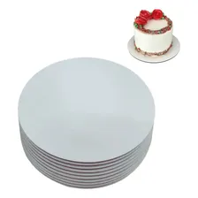 Kit 30 Cake Board Para Bolo Mdf Branco 3mm Redondo 35cm Foto mini 1