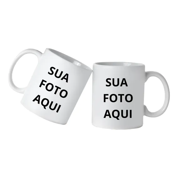 Kit 30 Caneca Porcelana Personalizado Sua Arte 325ml Cor Branco Foto 1
