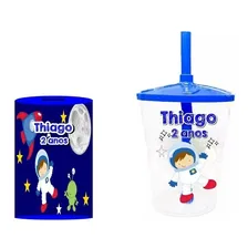 Kit 30 Cofrinhos + 30 Copos Twister Personalizad Astronauta Foto mini 1