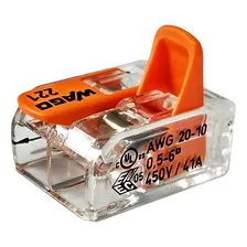 Kit 30 Conector 41a Emenda 2 Fios 6mm Wago 221-612 Foto  mini 1