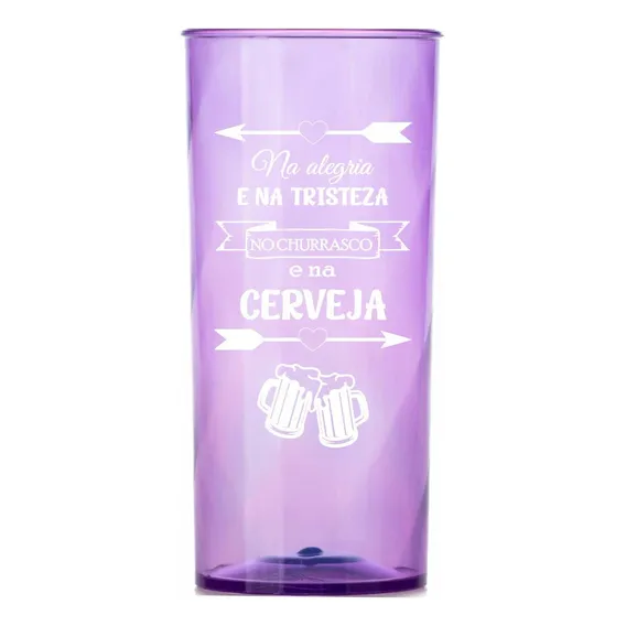 Kit 30 Copos Diamante 400ml Acrílico Personalizados - Aloha Cor Lilás Foto 1