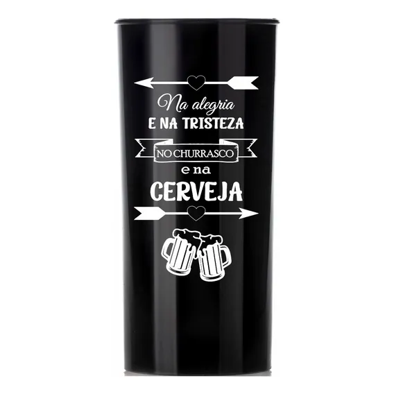 Kit 30 Copos Diamante 400ml AcrÃlico Personalizados - Aloha Cor Preto Foto 1