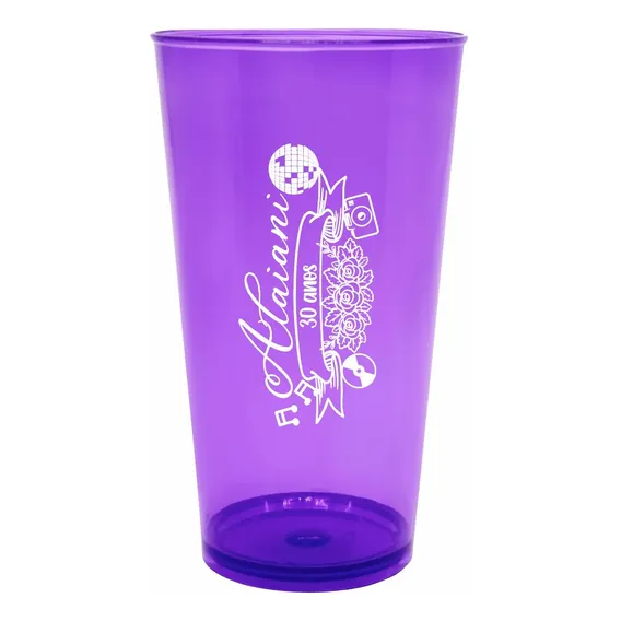 Kit 30 Copos Festa Caldereta 390ml Acrílico Personalizados Cor Púrpura Foto 1