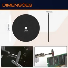 Kit 30 Disco De Corte Para Micro RetÃfica 24mm 2 Hastes 3mm Foto mini 4