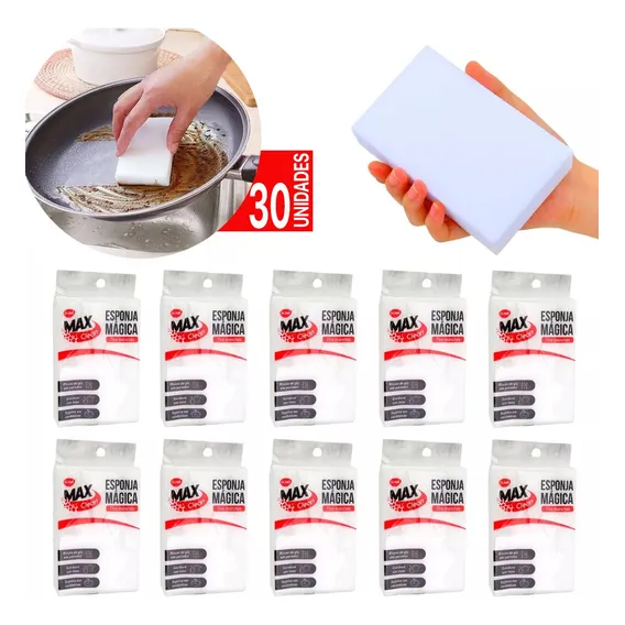 Kit 30 Esponja Mágica Bucha Melamina Buchinha Multiuso Limpa Foto 1