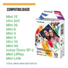 Kit 30 Filmes Fujifilm Spray Art Colorido Para Instax Mini Foto mini  3