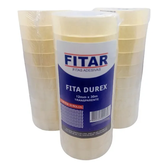 Kit 30 Fitas Adesiva Durex 12mm X 30 Metros Transparente Foto 1