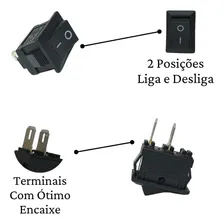 Kit 30 Interruptores Chaves Tic Tac Kdc Preta Mini Luminaria Foto mini 4