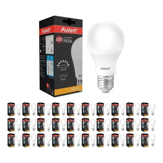 Kit 30 Lâmpada Led Bulbo 15w 3000k Branca-quente Bivolt E27 Foto 1