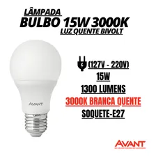 Kit 30 Lâmpada Led Bulbo 15w 3000k Branca-quente Bivolt E27 Foto mini 4