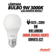 Kit 30 Lâmpada Led Bulbo 9w 3000k Branca-quente Bivolt E27 Foto mini 4