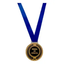 Kit 30 Medalhas Redondas Honra Ao Merito 5cm + Fita Azul Foto mini 1