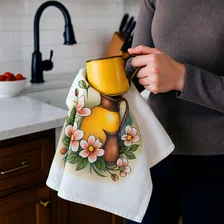 Kit 30 Pano De Prato + Brinde Louvre Moda Casa Estampado Com Bainha 100% Algodão Pano De Cozinha Guardanapo De Tecido Pano De Copa Foto mini 4