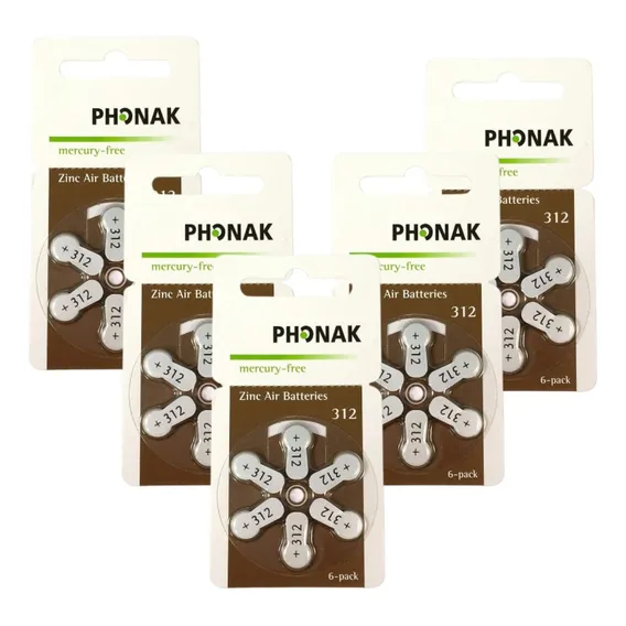 Kit 30 Pilhas Phonak P312 Aparelho Auditivo - Mercury Free Foto 1