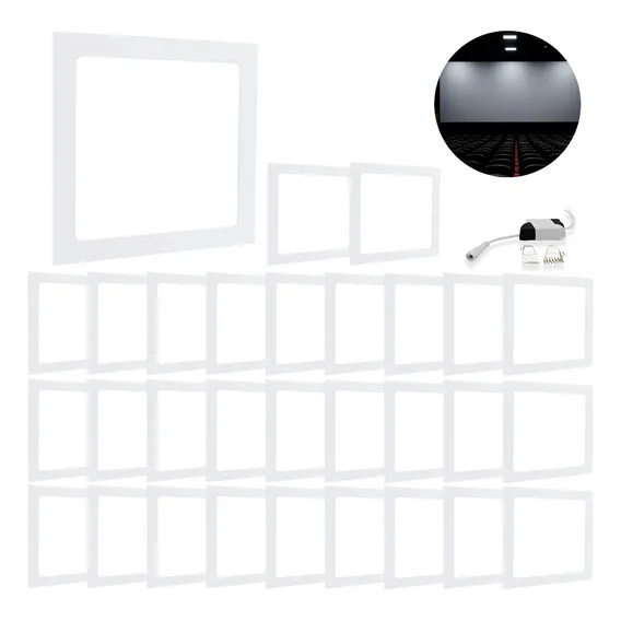 Kit 30 Plafon Painel Led 18w Embutir Quadrado Branco Frio Estrutura Branco-frio 110v/220v (bivolt) Foto 1