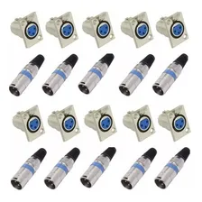Kit 30 Plug Conector Xlr Cannon Macho/femea Painel Foto mini  3