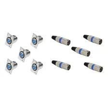 Kit 30 Plug Conector Xlr Cannon Macho/femea Painel Foto mini  2