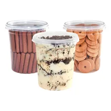 Kit 30 Potes Plásticos 1000ml Cilindro P/ Açaí Bolo C/ Tampa Foto  mini 1