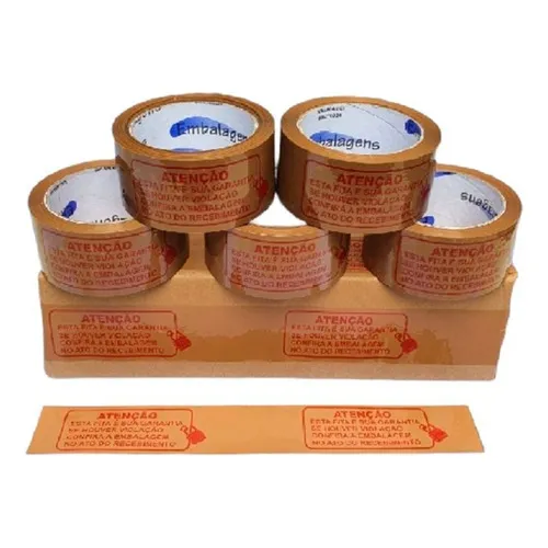 Kit 30 Rolos De Fita Durex Cuidado Frágil 48mm X 100 Metros Cor Marrom Foto 1