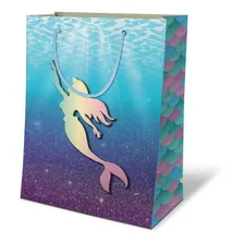Kit 30 Sacolas Sereia De Papel 25x17x6cm Lembrança Festa Foto mini 1