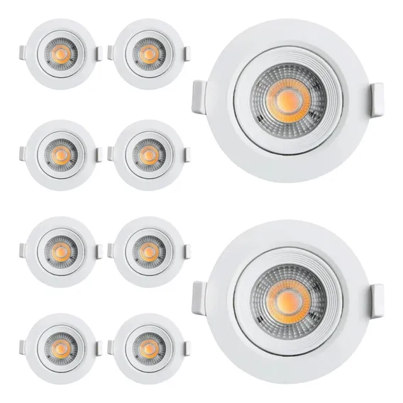 Kit 30 Spot Led Redondo Direcionável Embutir 3w Luz Amarela Foto 1