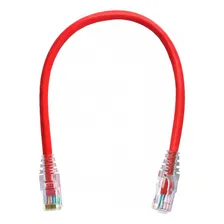 Kit 30 Unidades Patch Cord Rj45 Cat5e - 25 Cm Azul Com Capa Cor Vermelho Foto mini 1
