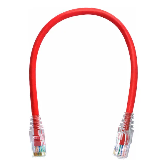 Kit 30 Unidades Patch Cord Rj45 Cat5e - 25 Cm Azul Com Capa Cor Vermelho Foto 1