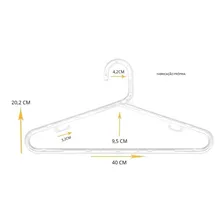 Kit 300 Cabides Loja Closet Acrílico Tradicional 40cm Slim Foto mini  3