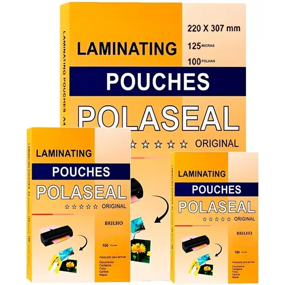 Kit 300 Polaseal Cpf Rg A4 Plastificação Atacado Foto 1