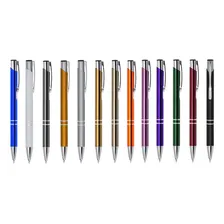 Kit 300 Unidades Caneta De Metal Mod Er143b Tinta Azul Exterior Cores Variadas Foto mini 1