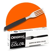 Kit 36 Garfos Mesa Churrasco Aço Inox Cabo Plástico Color Punho Preto Foto  mini 1
