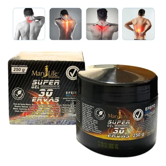 Kit 36 Super Gel Mary Life 30 Ervas Frio Quente Atacado Fragrância Mentol Foto 1