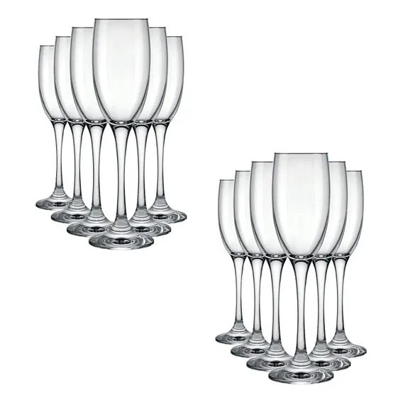 Kit 36 Taças Barone Champanhe Vidro Cristalino 190ml Nadir Cor Transparente Foto 1
