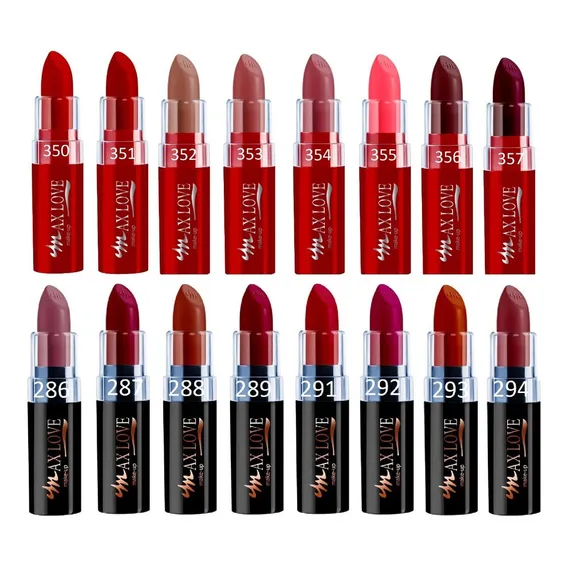 Kit 36 Unid. Batons Matte Max Love Cores À Atacado Cor Vermelho Foto 1