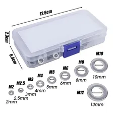 Kit 360 Arruelas Lisa M2 M2.5 M3 M4 M5 M6 M8 M10 Zincada Foto mini 2