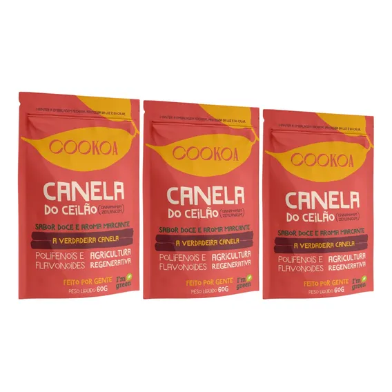 Kit 3un Canela Do Ceilão Da Índia Cookoa 60g Foto 1