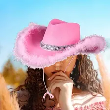 Kit 3un Chapéu Cowboy Rosa Óculos Lenço Country Pluma Festa Foto mini 4