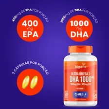 Kit 3x 60 Cápsulas Ultra Ômega 3 Dha 1000mg 400mg Epa Certificado De Segurança Internacional Meg-3 Bigens Foto mini  2