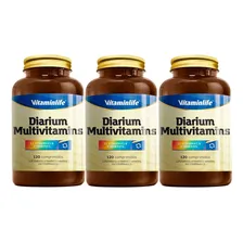 Kit 3x Diarium Multivitamínico 120 Cápsulas Vitaminlife Sabor Sem Sabor Foto  mini 1