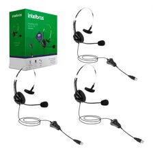 Kit 3x Headset Corporativo Mono Usb Chs 40 Usb Intelbras Foto mini 1