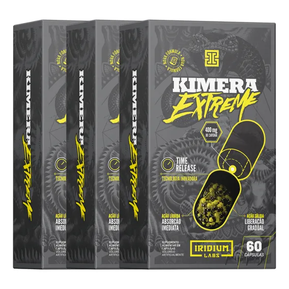 Kit 3x Kimera Extreme - 60 Cápsulas - Iridium Labs Sabor Sem sabor Foto 1